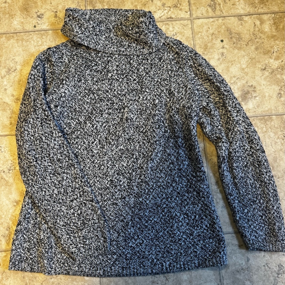 Dana Buchman Signature Marled Turtleneck Sweater Gray Size L Cozy Knit